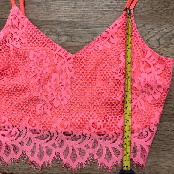 Lush 2 PC Set Coral-Pink Lace Crop Top and Skirt (New)-Size S/M - Picture 11 of 14